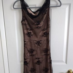 Women's Black &Tan Lace Dress